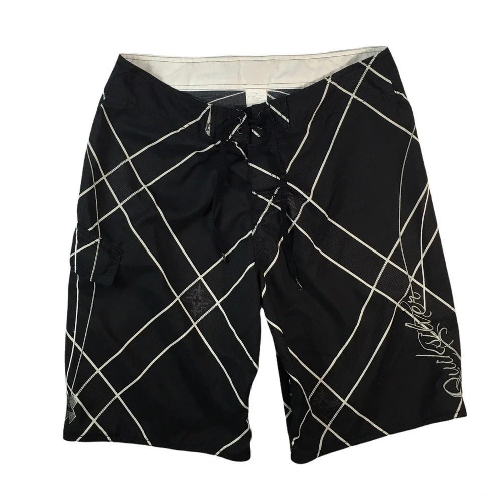 Sh542 Mens Quicksilver Surfing Brand Striped Beach Board Shorts 33